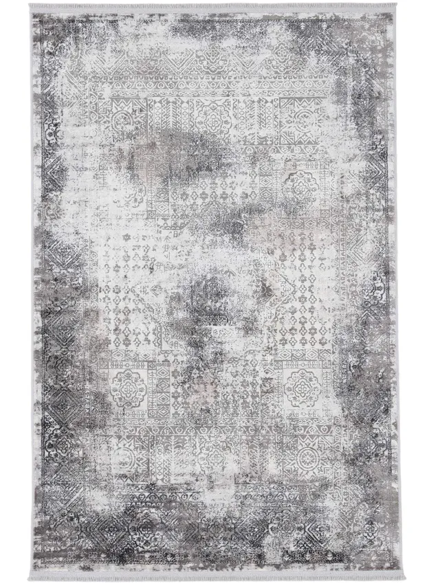carpetfine-liyath-vintage-teppich-grau-140x200-cm-wohn-und-schlafzimmer image 1