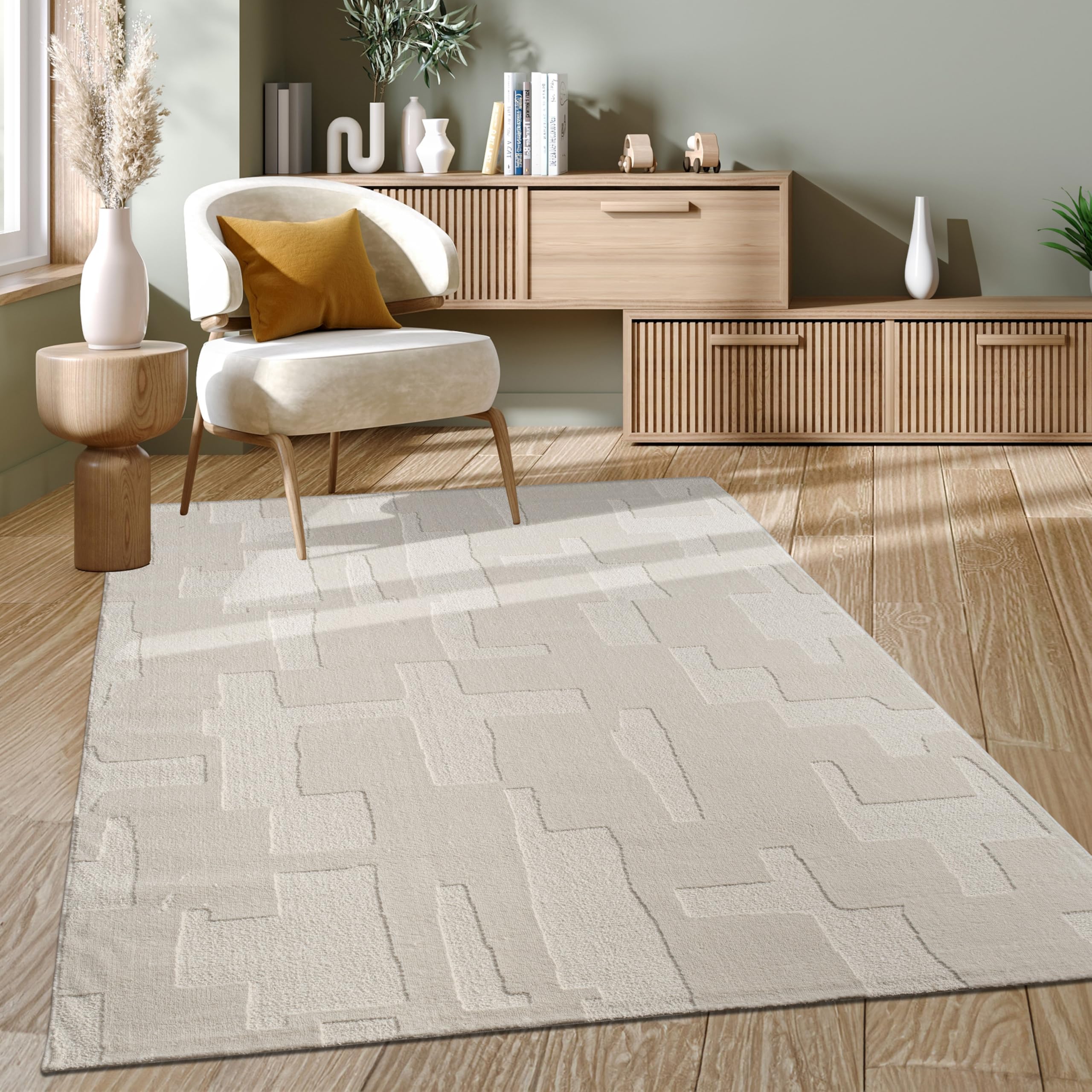 paco-home-metro-kurzflor-teppich-creme-80x150-cm-abstrakt-3d image 7