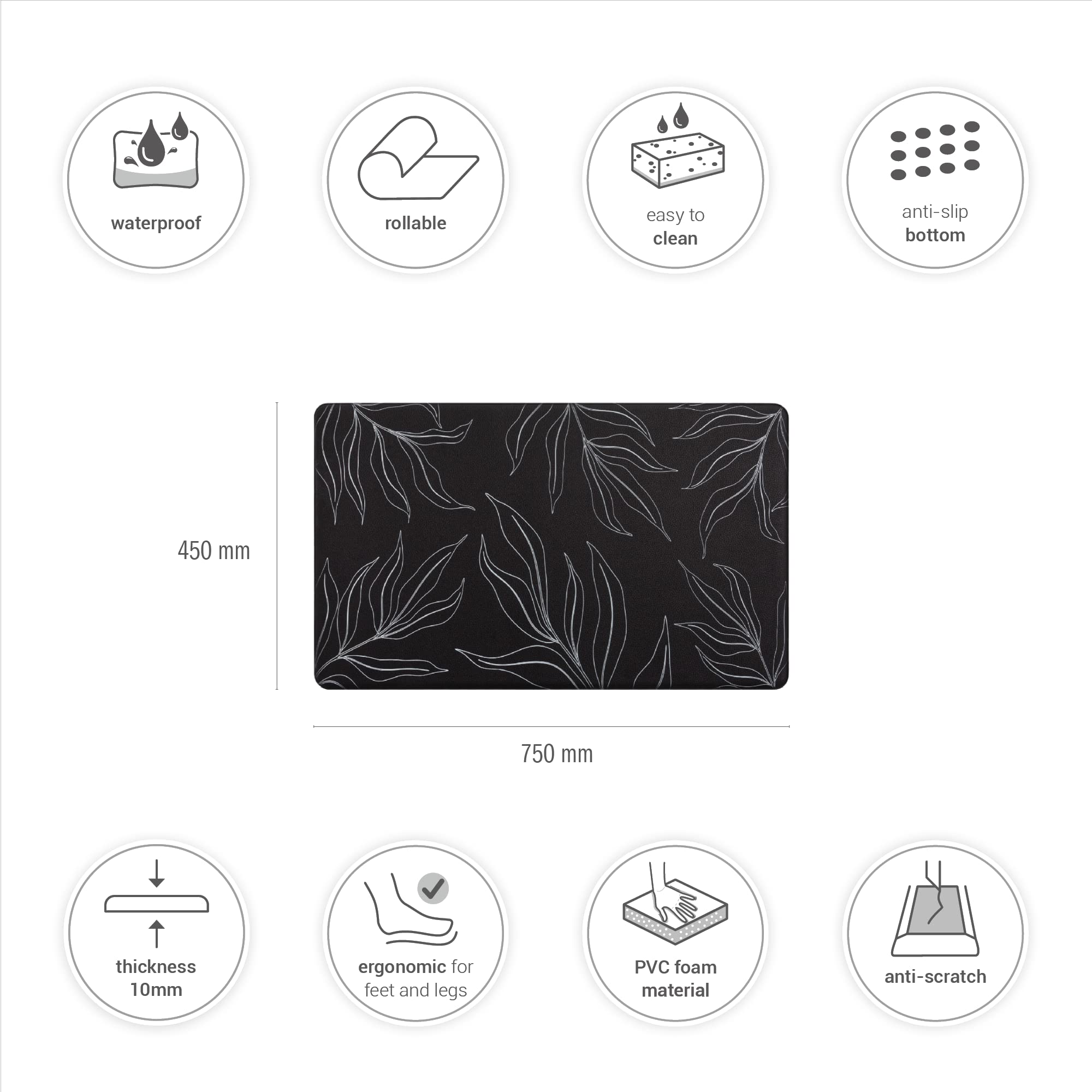 paco-home-k-chenmatte-pvc-rutschfest-schwarz-1-45x75-cm-k-chenteppich image 2