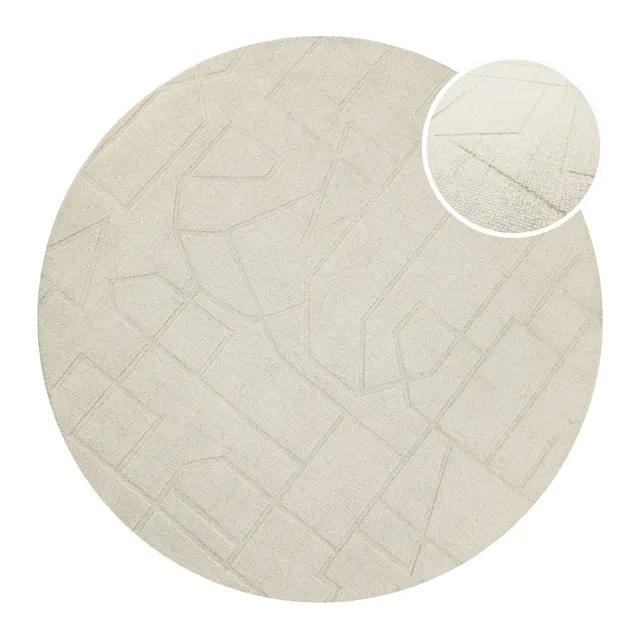 weconhome-hamptons-twentyeight-kurzflor-teppich-rund-creme-wei-handgetuftet-synt image 1