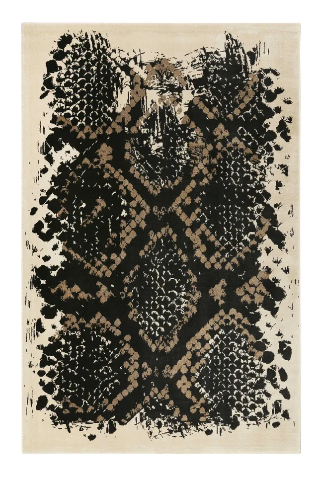 weconhome-teppich-phyton-animal-print-in-schwarz-beige-und-taupe-gewebt-syntheti image 1