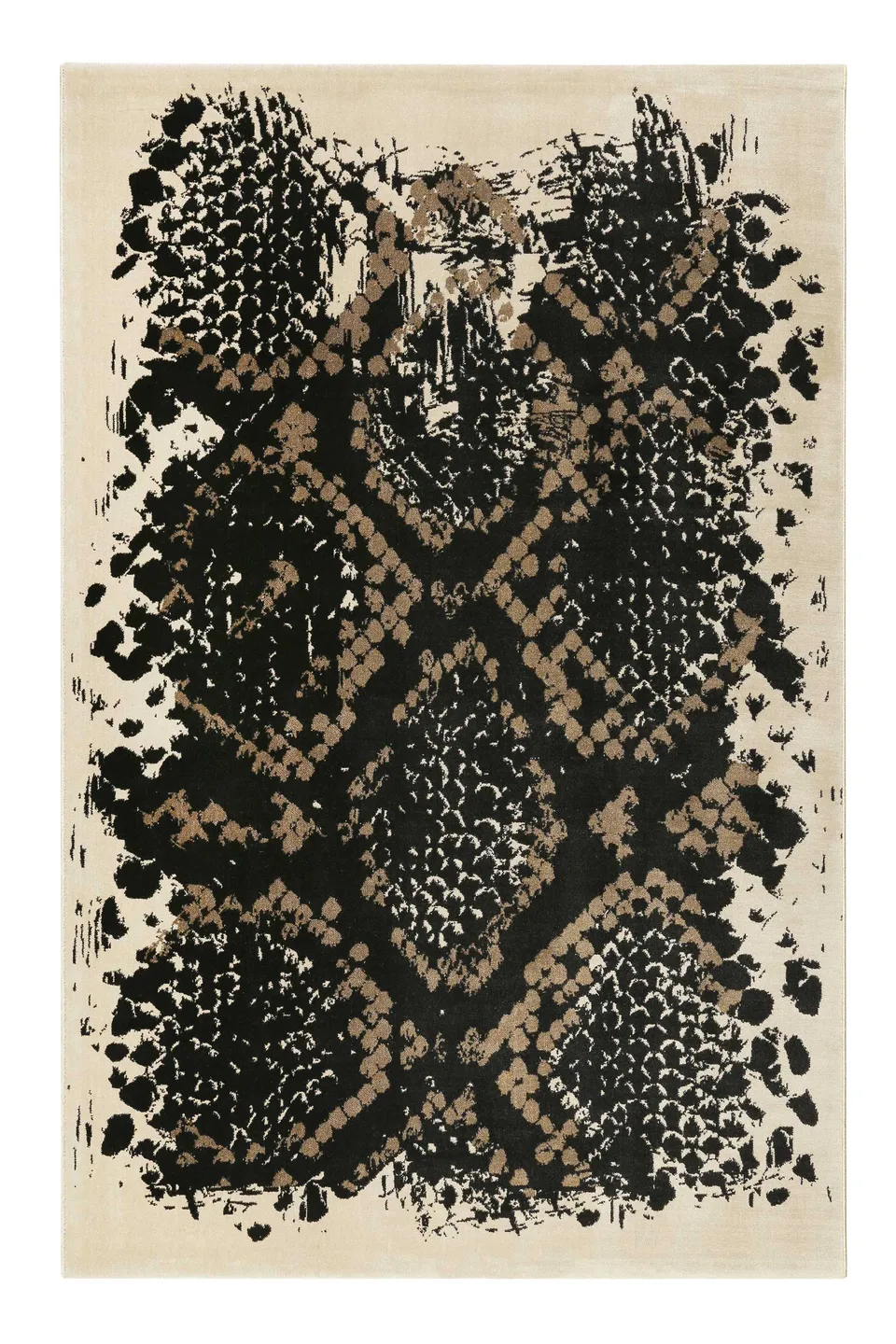 weconhome-teppich-phyton-animal-print-in-schwarz-beige-und-taupe-gewebt-syntheti image 1