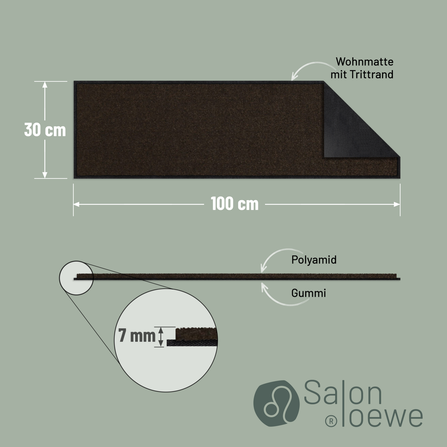 salonloewe-schokobraun-minimatte-30-x-100-cm-schmale-waschbare-fu-matte-in-schok image 3
