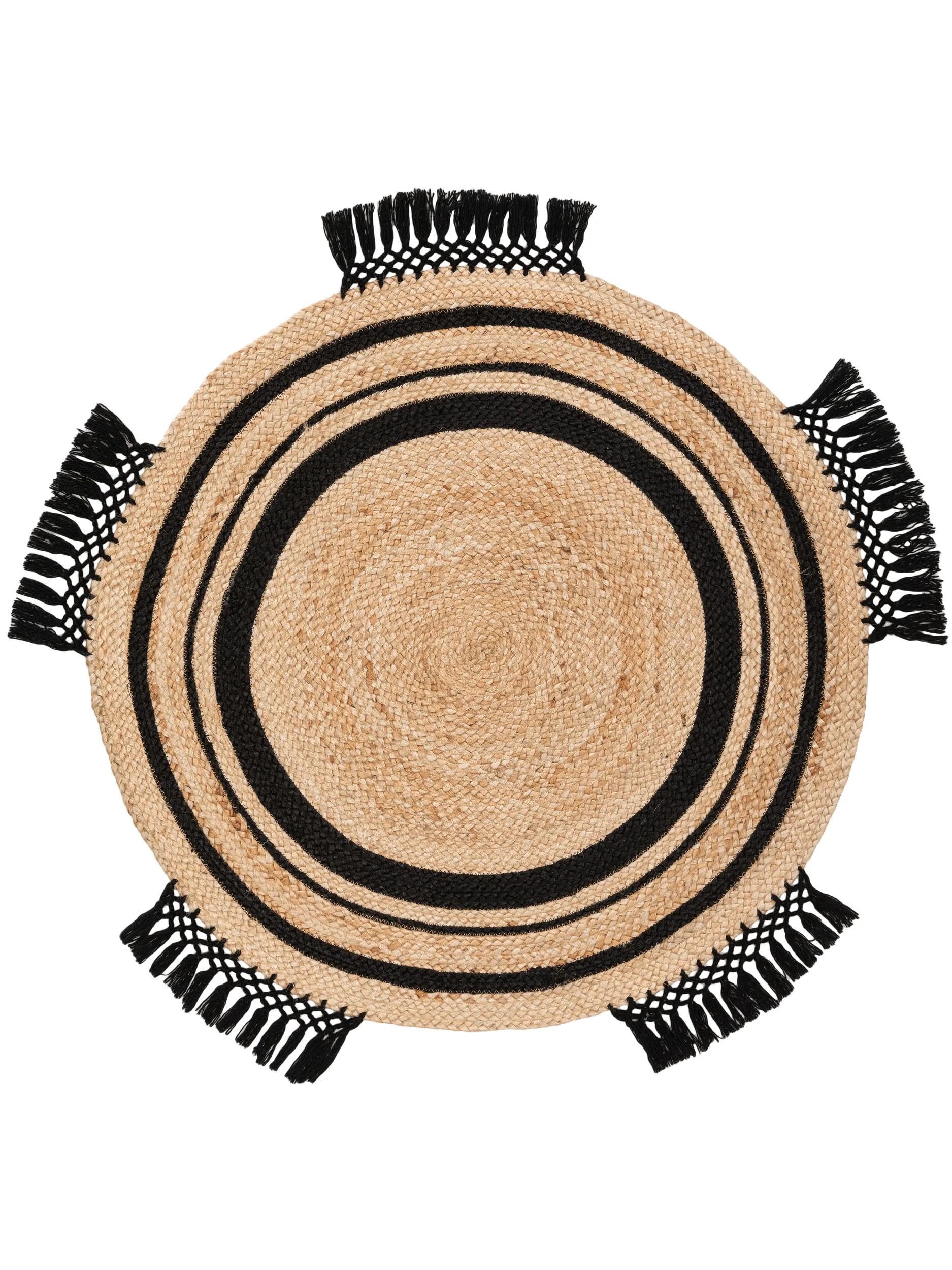 benuta-pure-jute-teppich-jutta-natur-schwarz-rund-120-cm-handgewebter-boho-teppi image 3