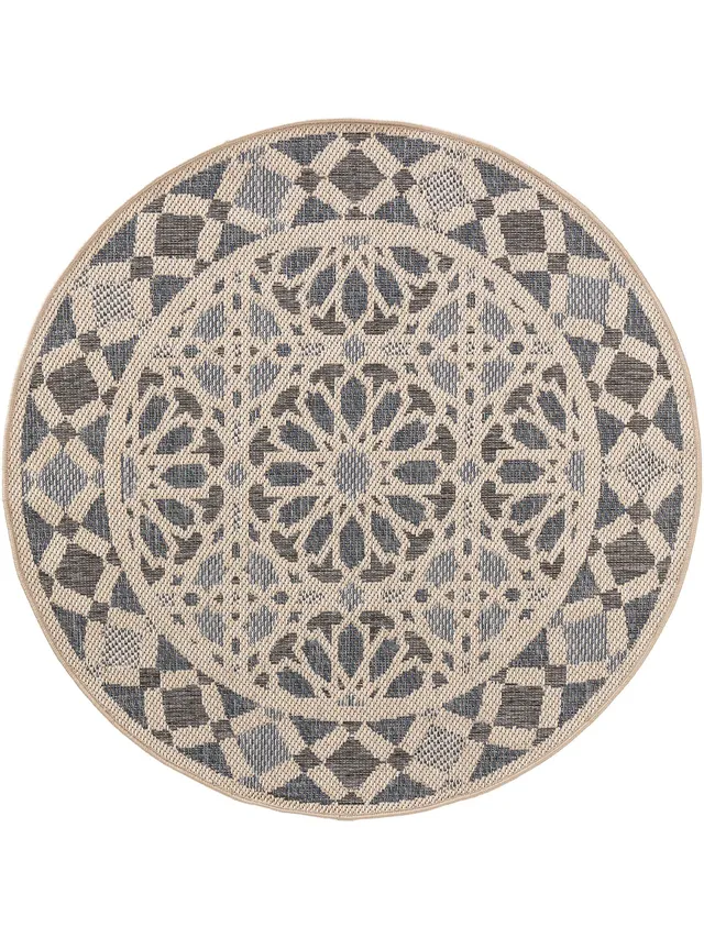 benuta-plus-in-outdoor-teppich-river-beige-blau-rund-130-cm-wetterfester-teppich image 1