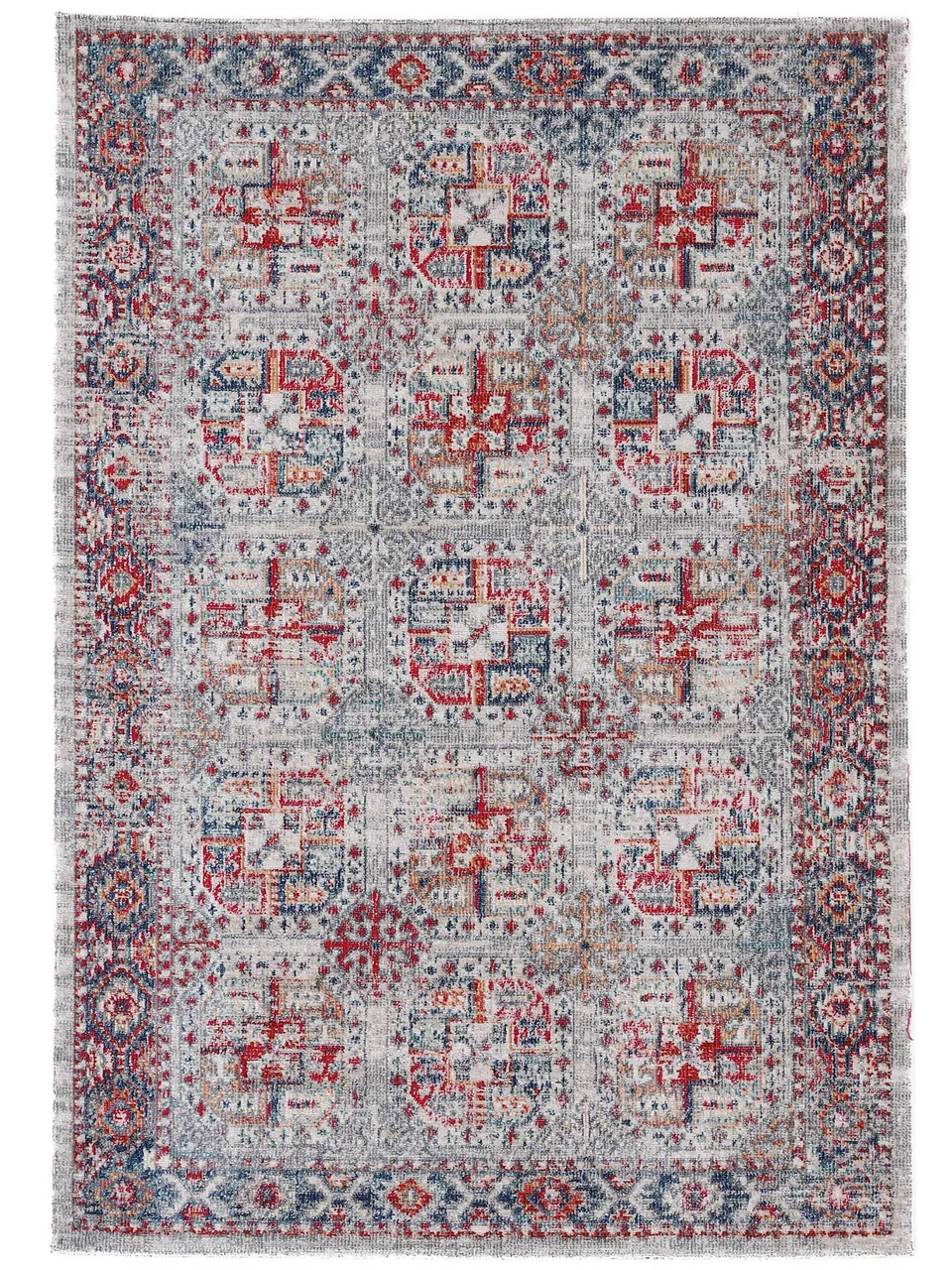 carpetine-flachgewebeteppich-mahal-hellgrau-80x150-cm-moderner-teppich-100-polyp image 1