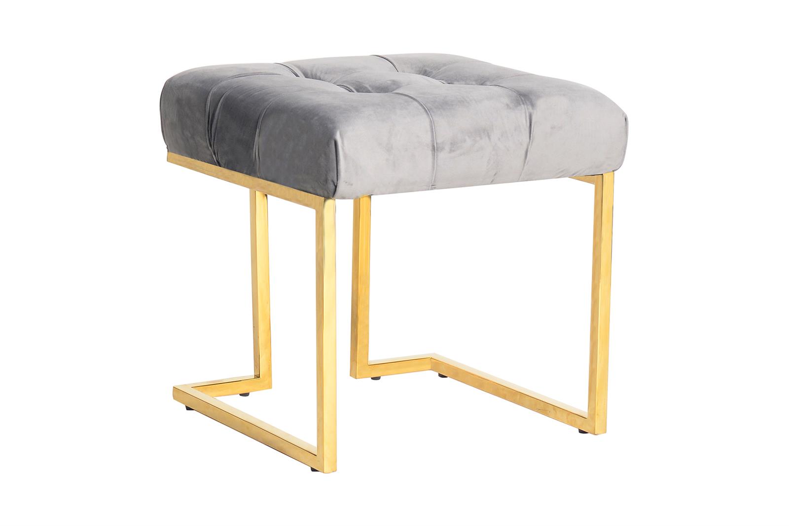 kayoom-hocker-rarity-125-eckiger-polsterhocker-mit-samtbezug-und-goldenem-metall image 2