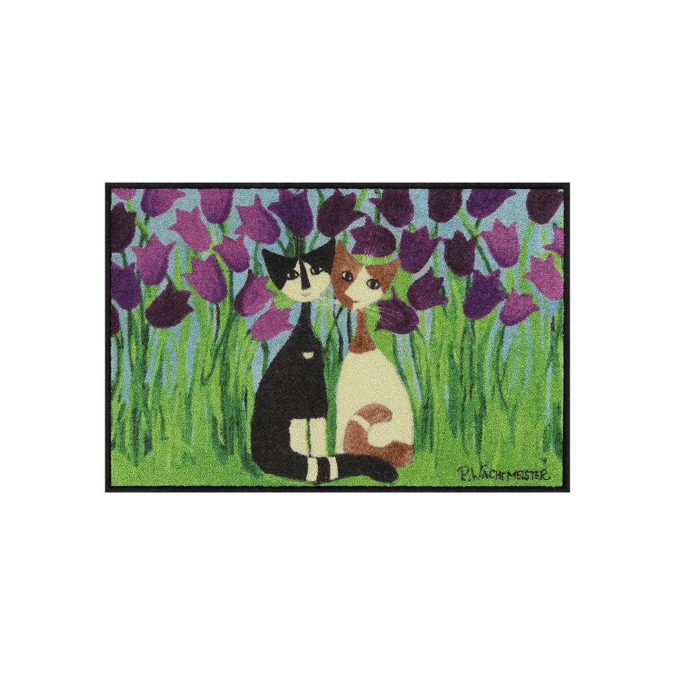 salonloewe-cielo-di-tulipani-eingangsmatte-50-x-75-cm-katzen-tulpen-design image 1