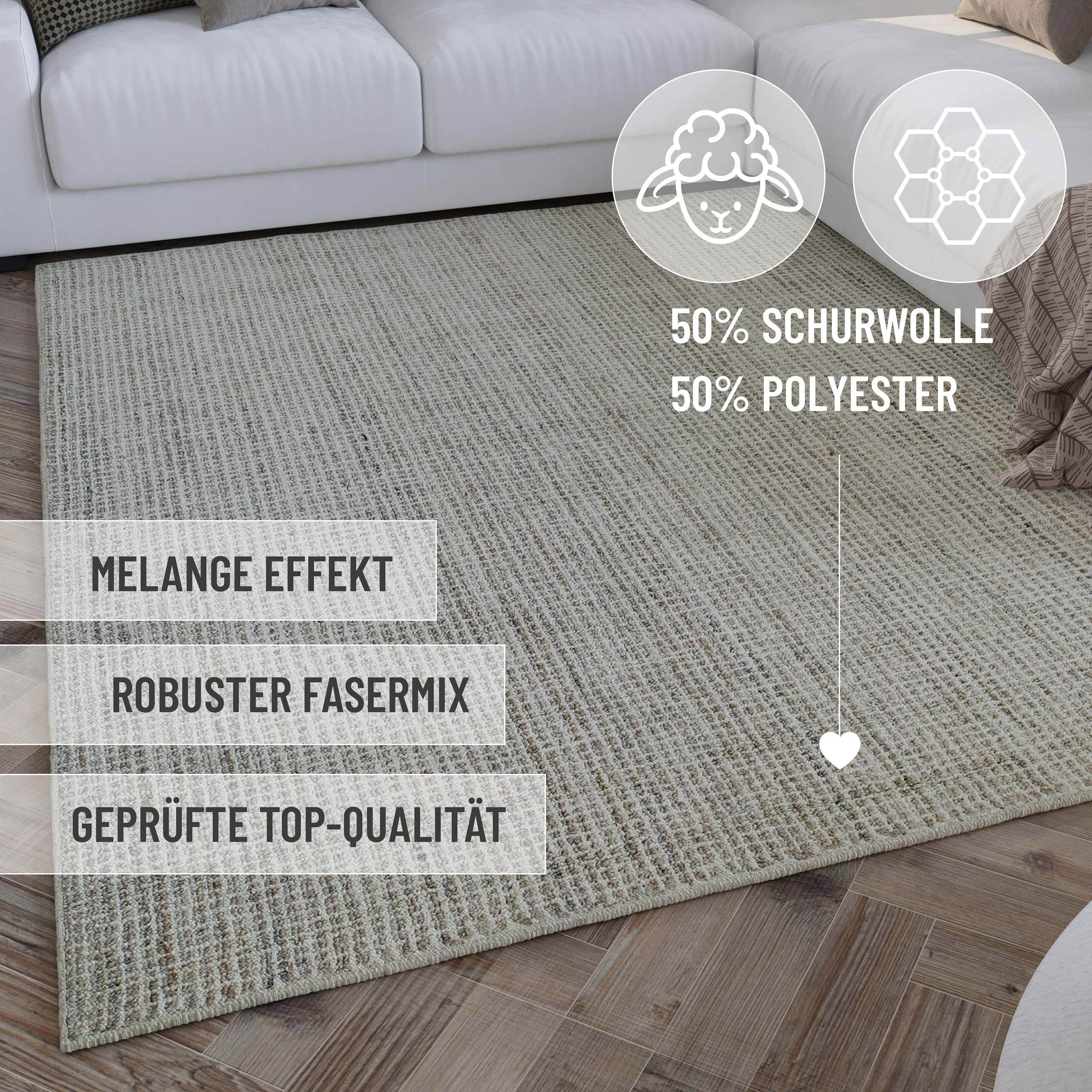 weconhome-hamptons-fourteen-kurzflor-teppich-greige-meliert-karo image 7