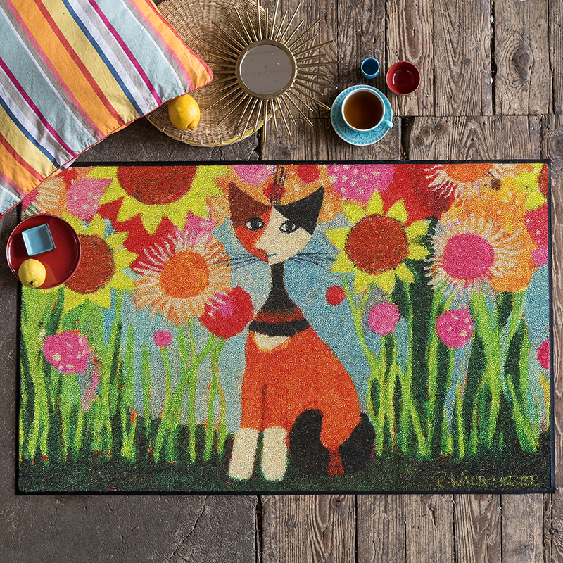 salonloewe-lili-eingangsmatte-50-x-75-cm-bunte-katzen-blumen-motiv-fu-matte-made image 2