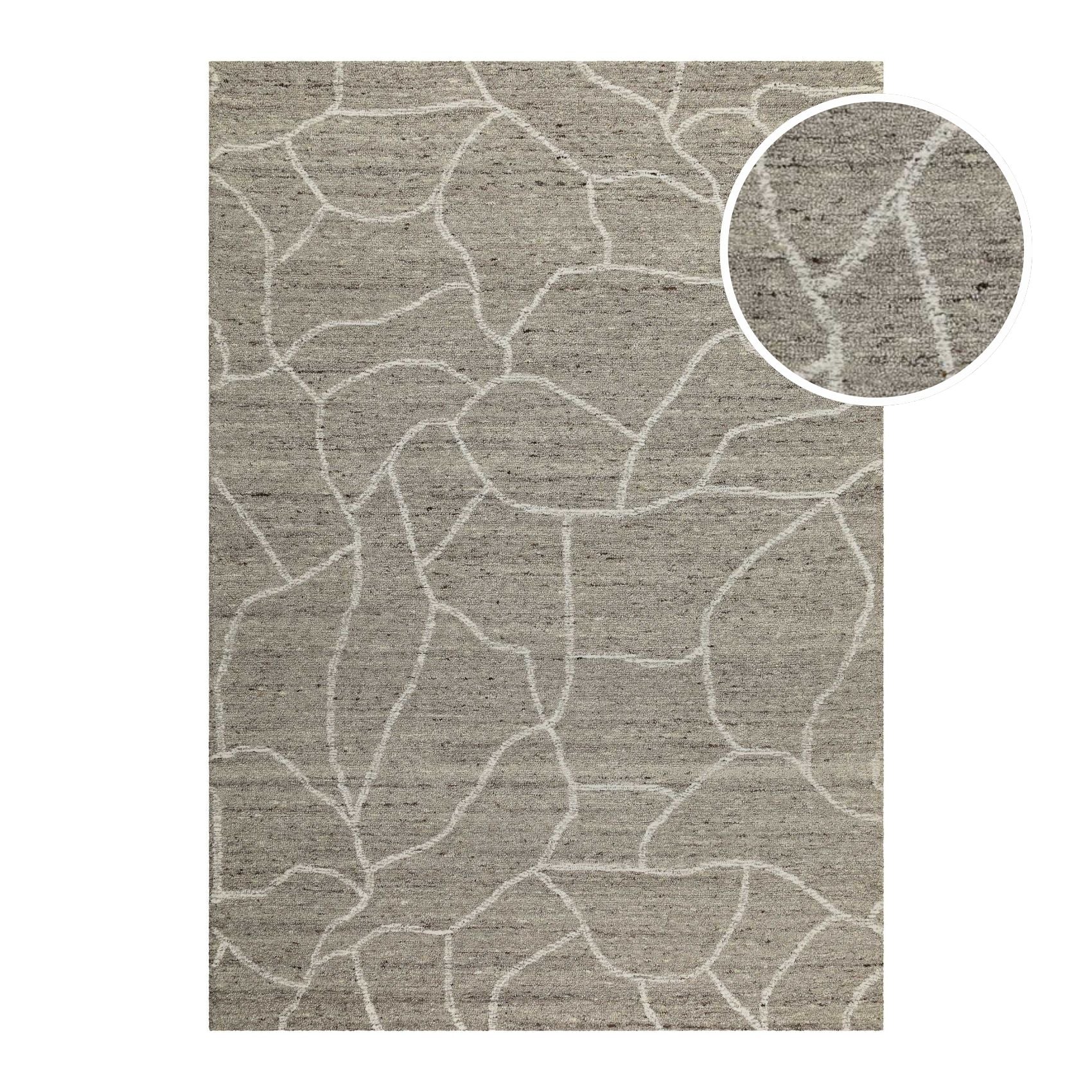 weconhome-hamptons-fortyone-kurzflor-teppich-taupe-meliert-handgetuftet-100-schu image 1