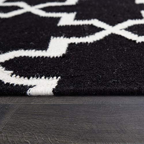paco-home-marokkanischer-teppich-handgewebt-wolle-schwarz-wei-140x200-cm image 6