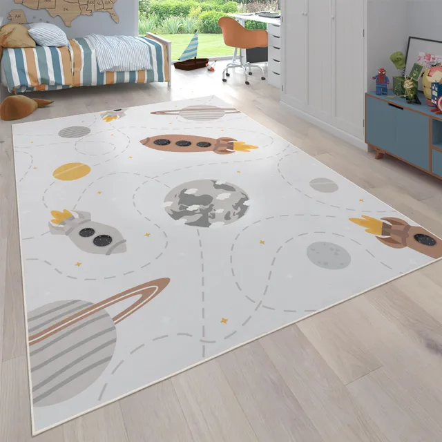 paco-home-kinderteppich-rakete-planet-sterne-80x150-cm image 1