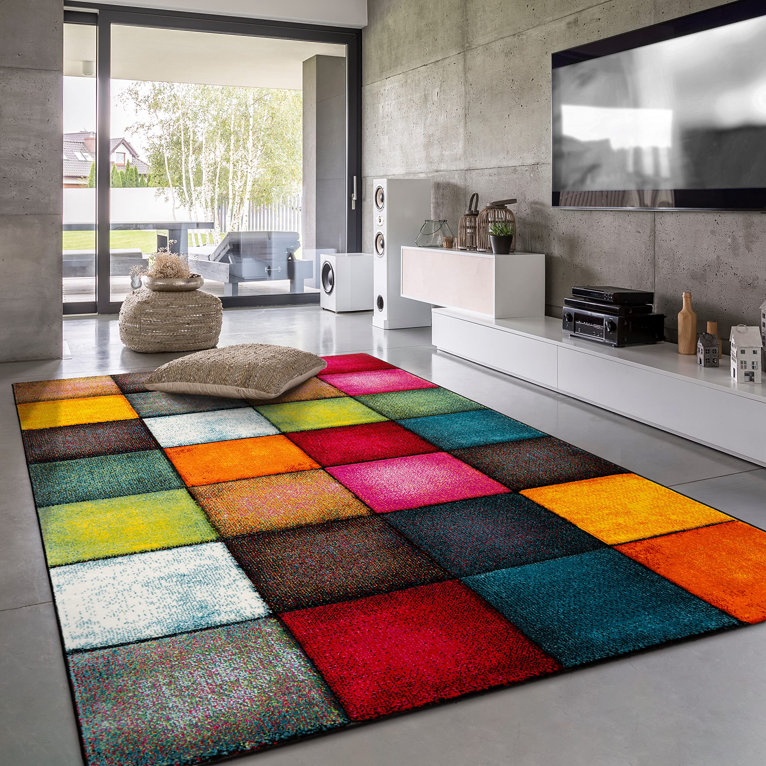 paco-home-kurzflor-teppich-3d-karo-geometrisch-bunt-200x290-cm image 8