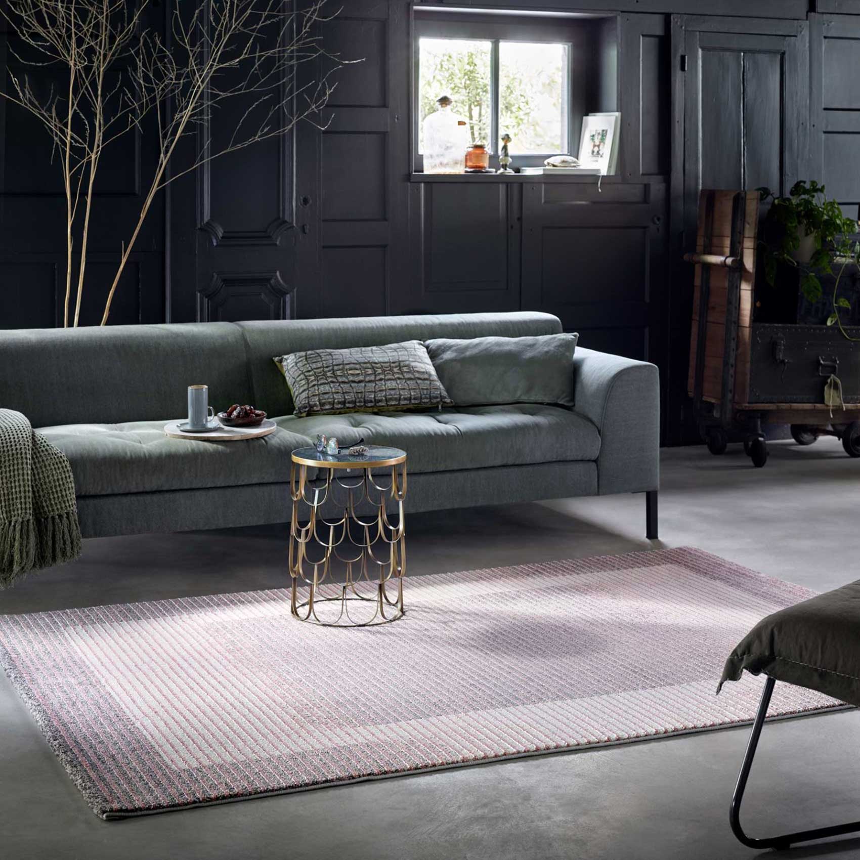 weconhome-velvet-flow-teppich-rosa-grau-kurzflor-gewebt image 1