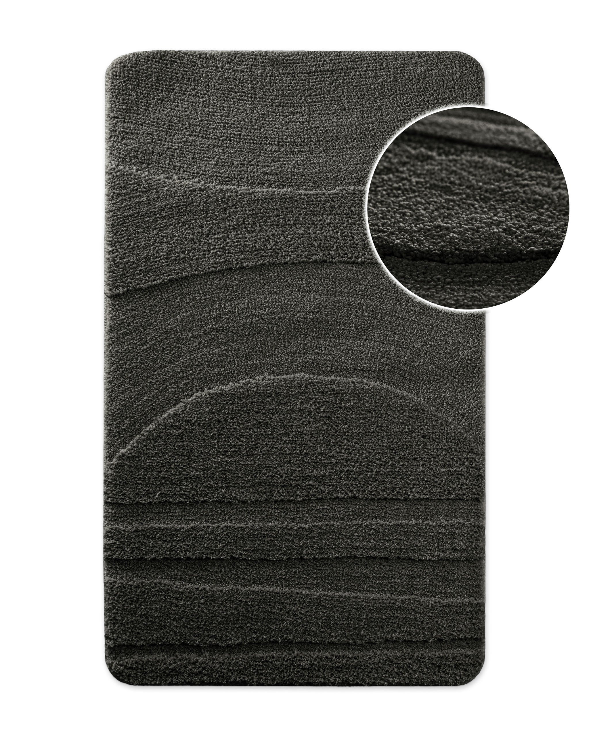 bathking-by-weconhome-badteppich-anthrazit-grau-marc-hoch-tief-eckig-rund image 1