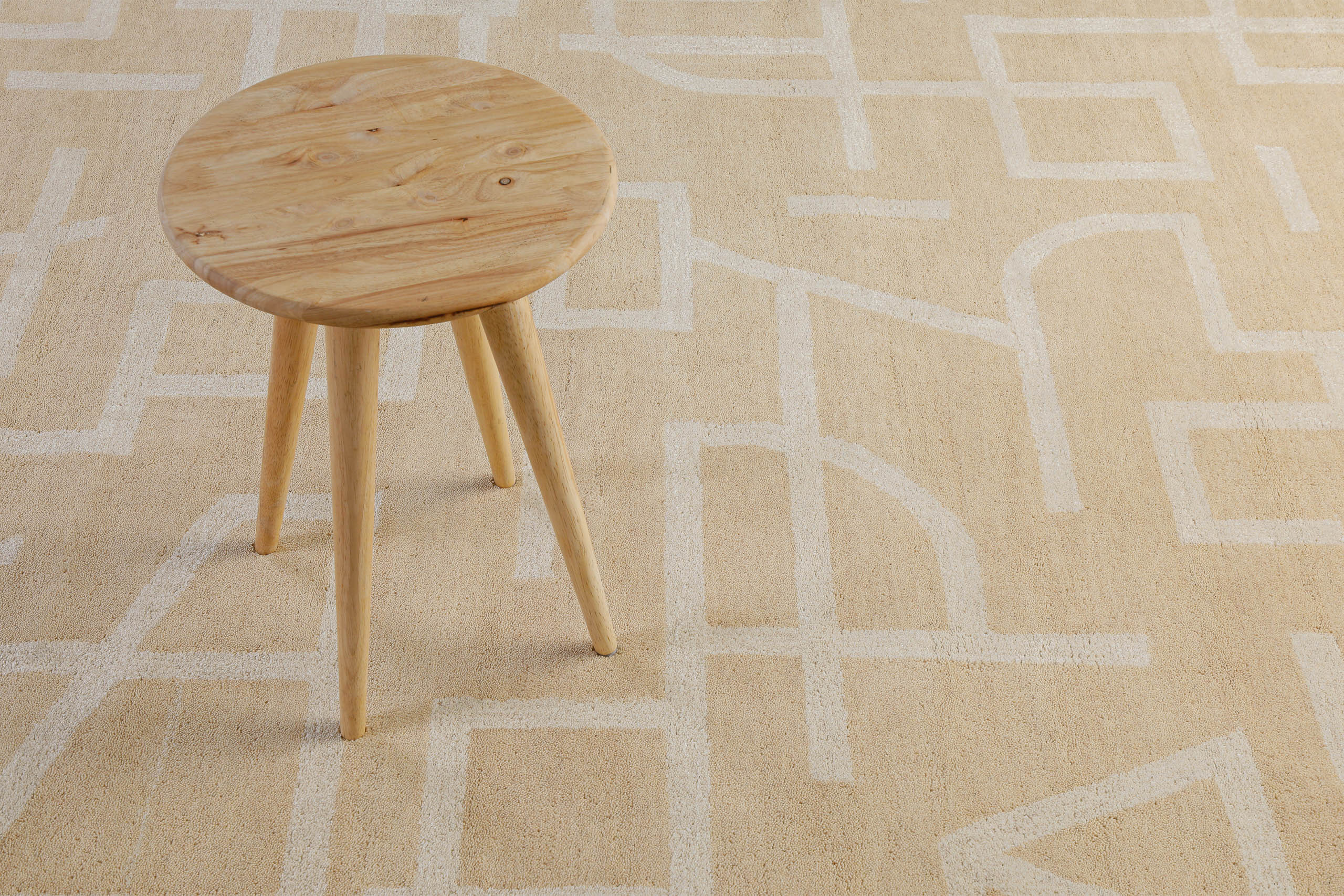 weconhome-beatrice-kurzflor-teppich-schurwolle-sand-beige image 7