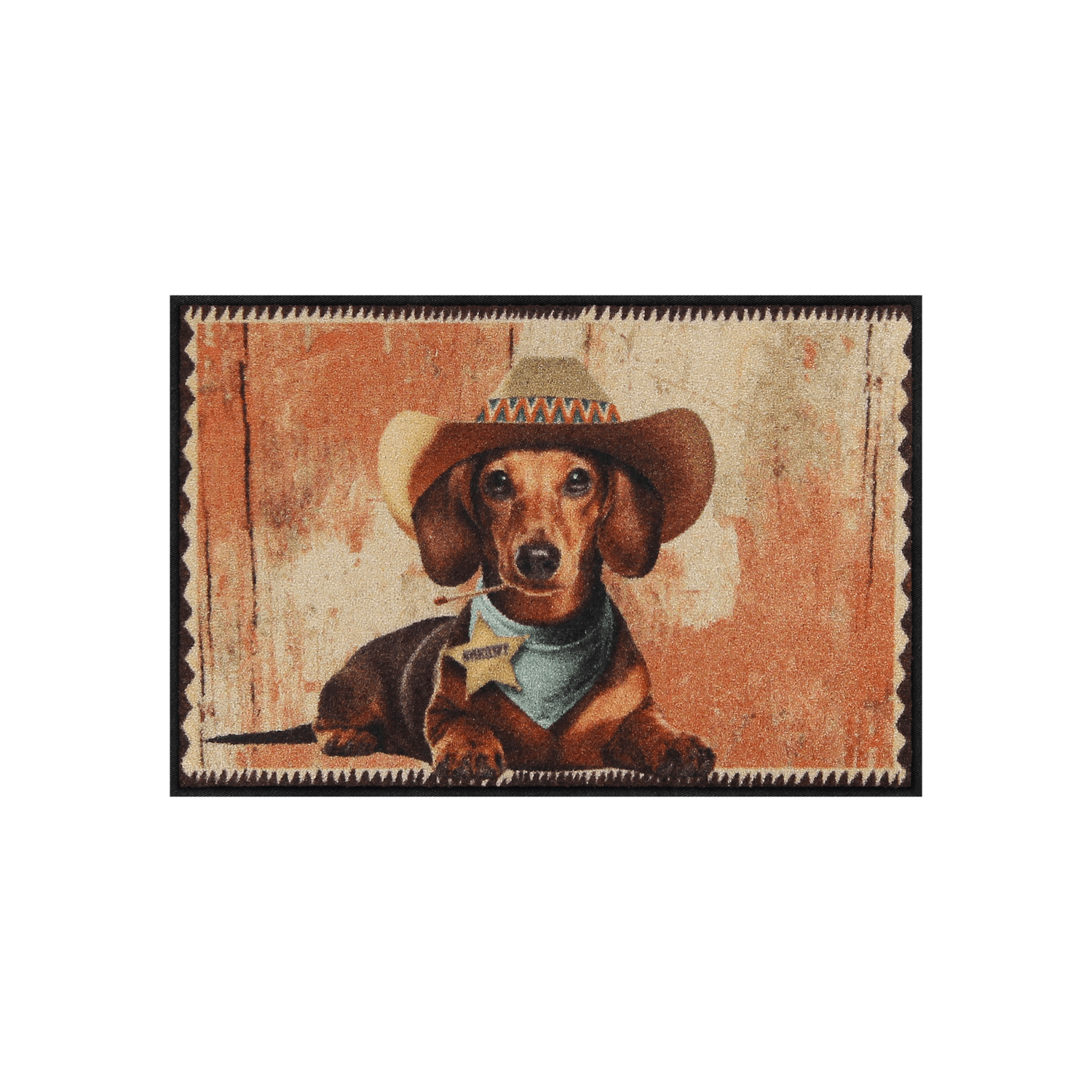 salonloewe-deputy-eingangsmatte-50-x-75-cm-dackel-im-cowboy-outfit-polyamid image 1
