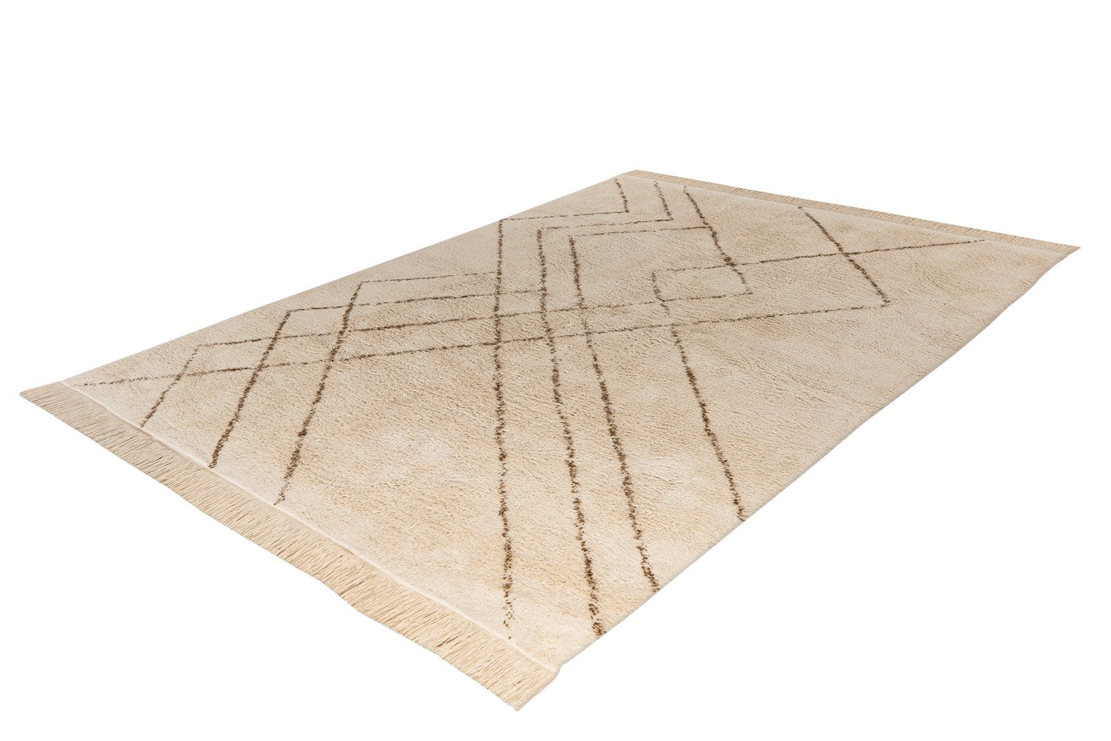 kayoom-mylen-425-flachflorteppich-100-baumwolle-creme-braun-geometrisches-design image 2