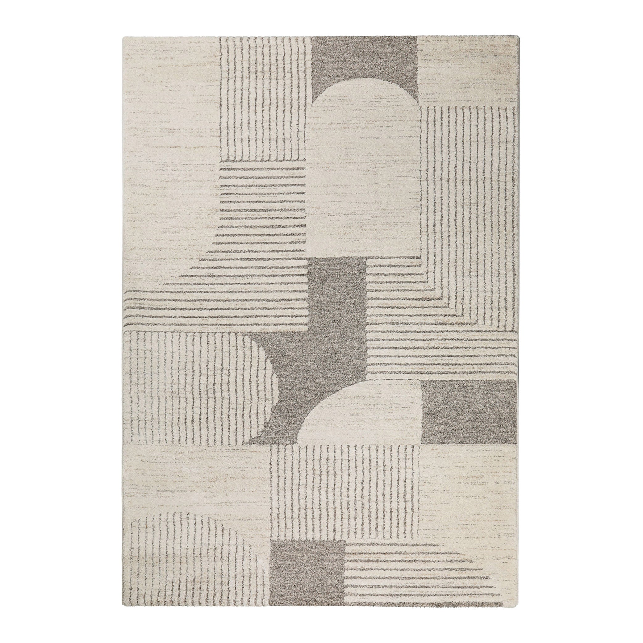 weconhome-kurzflor-teppich-mats-creme-beige-retro image 2