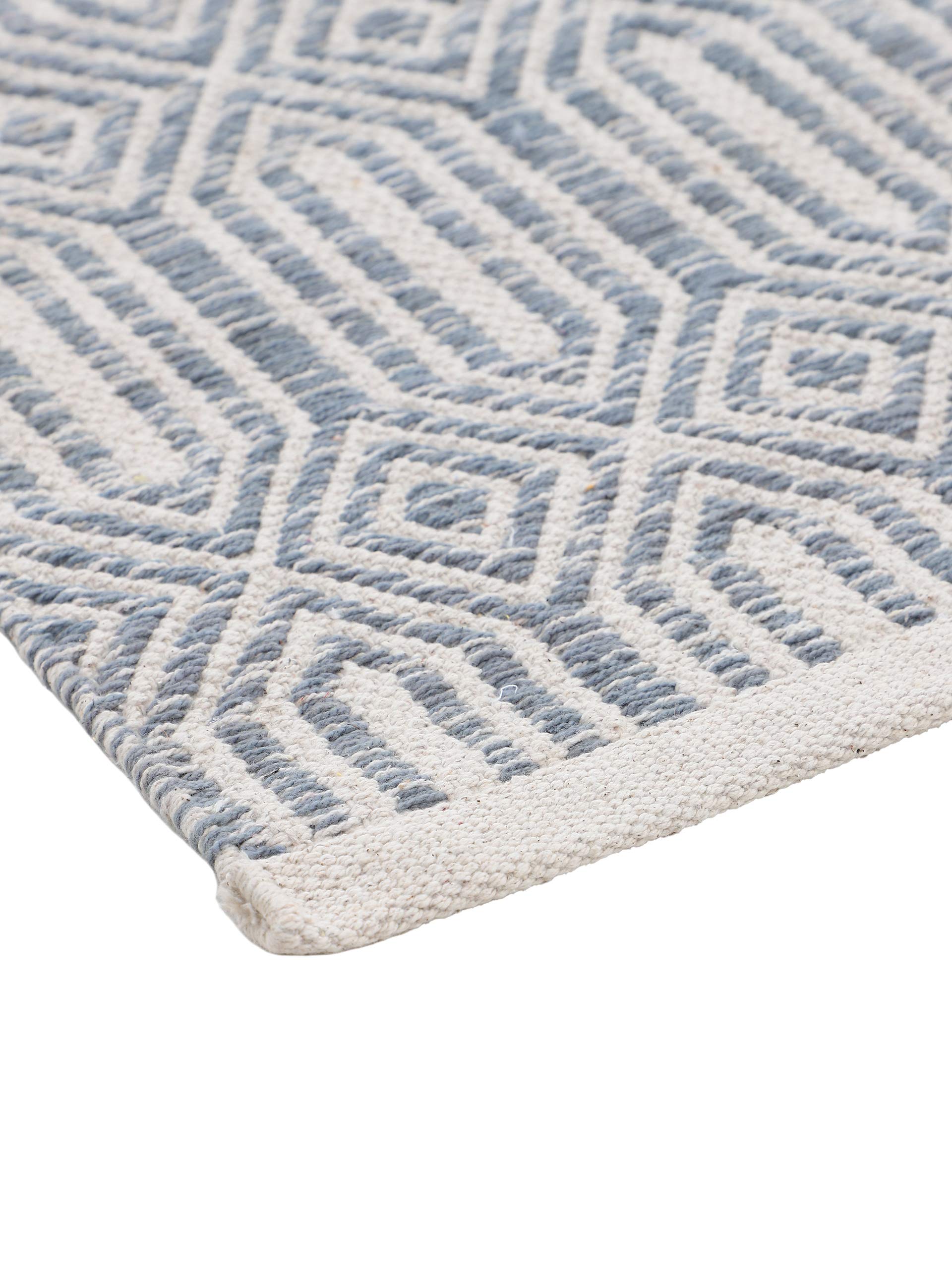 carpetfine-kelim-oregan-teppich-grau-80x150-cm-flachgewebe-baumwolle image 4