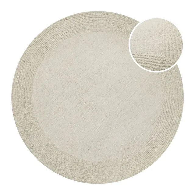 weconhome-hamptons-twentyone-kurzflor-teppich-rund-creme-wei-schurwolle image 1