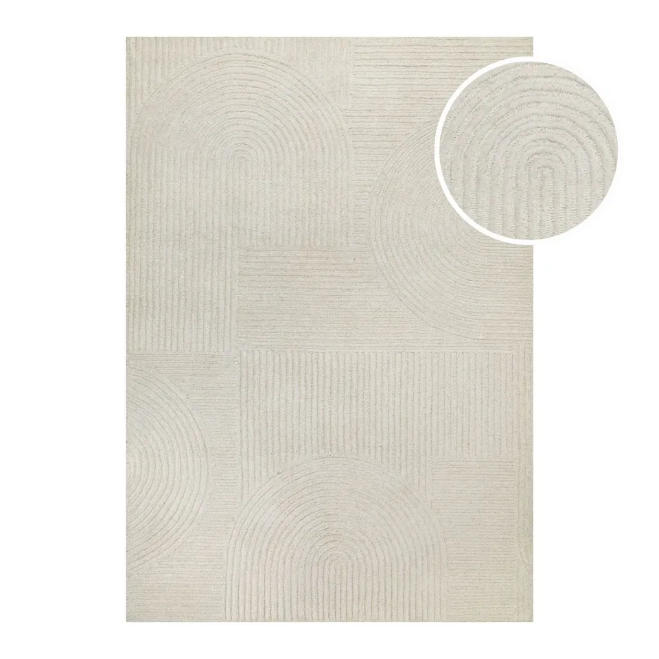 hamptons-by-weconhome-kurzflor-teppich-creme-wei-thirtysix-schurwolle image 1