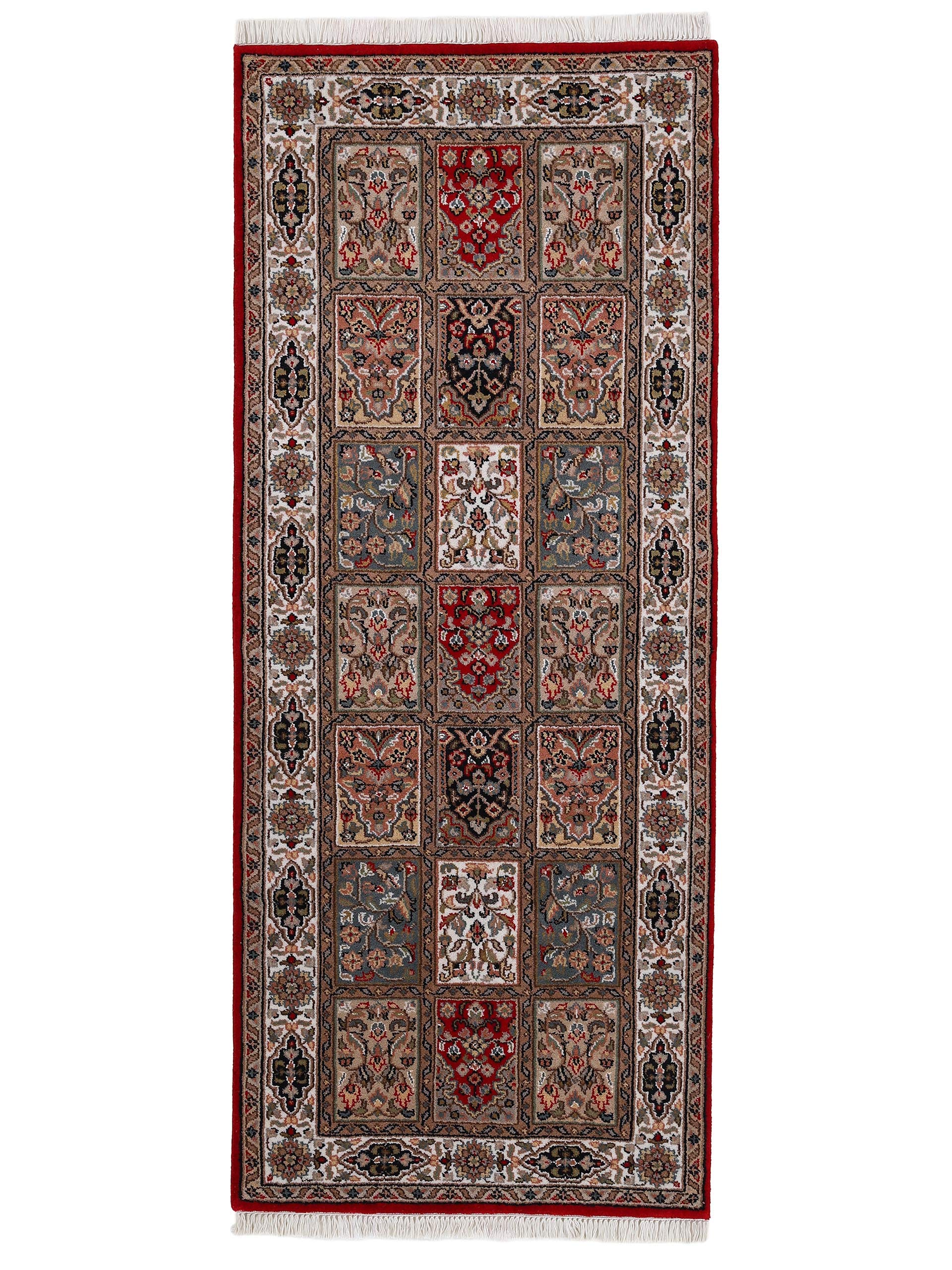 carpetine-bakhtiar-teppich-l-ufer-rot-80x300-cm-handgekn-pft-wolle-baumwolle-f-r image 1