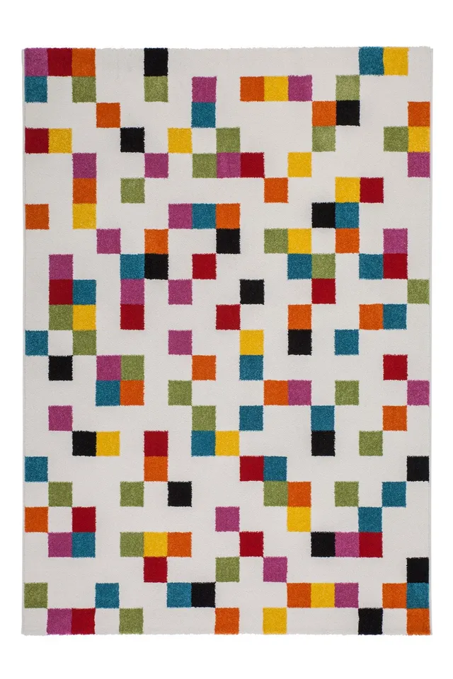 kayoom-guayama-243-kurzflorteppich-bunte-quadrate-heatset-fris-e-pflegeleicht-st image 1