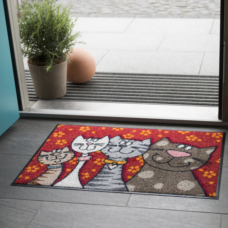 salonloewe-katzenfamilie-eingangsmatte-50-x-75-cm-fu-matte-mit-katzenmotiv-rot-r image 2
