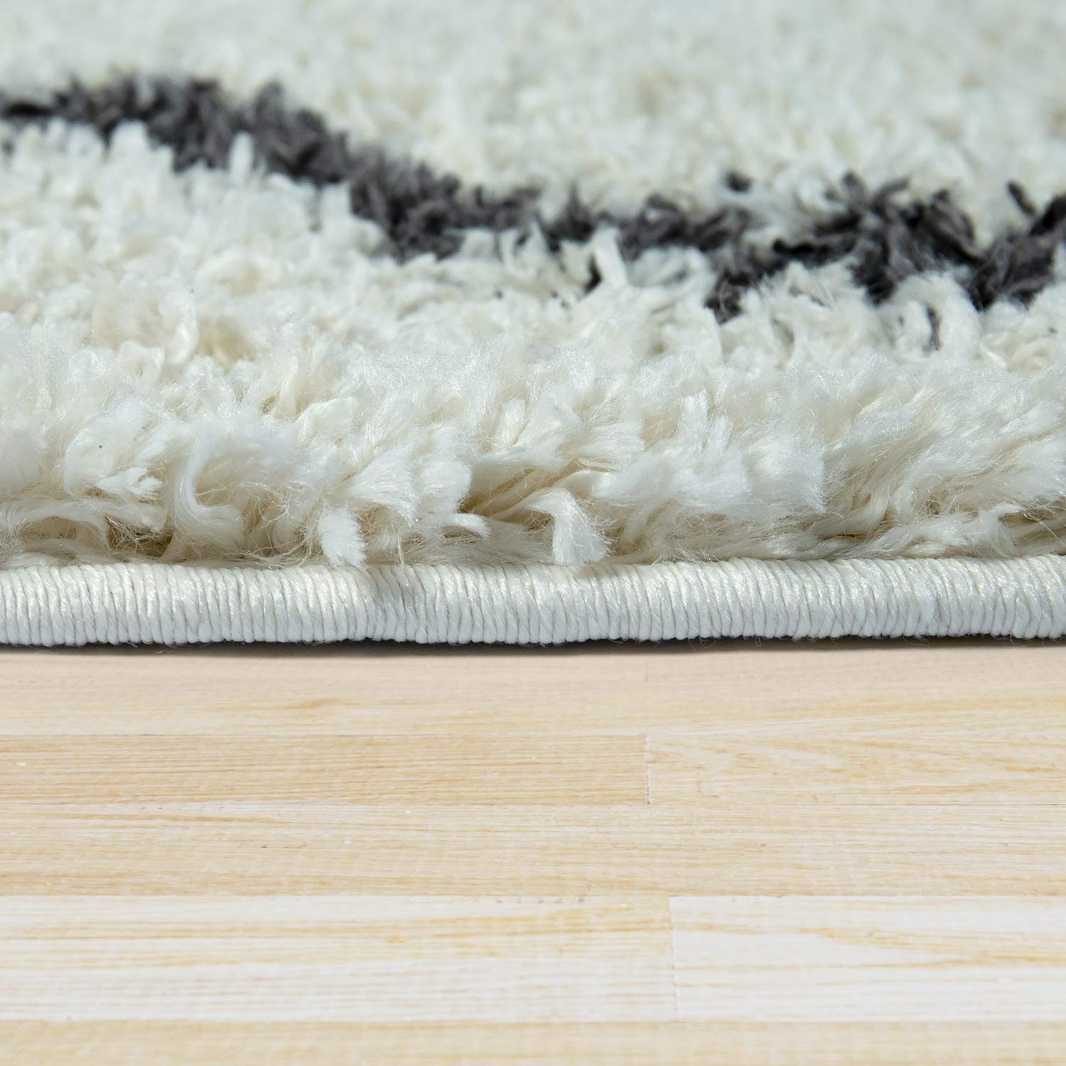 paco-home-hochflor-teppich-beige-rauten-skandi-60x100-cm image 2