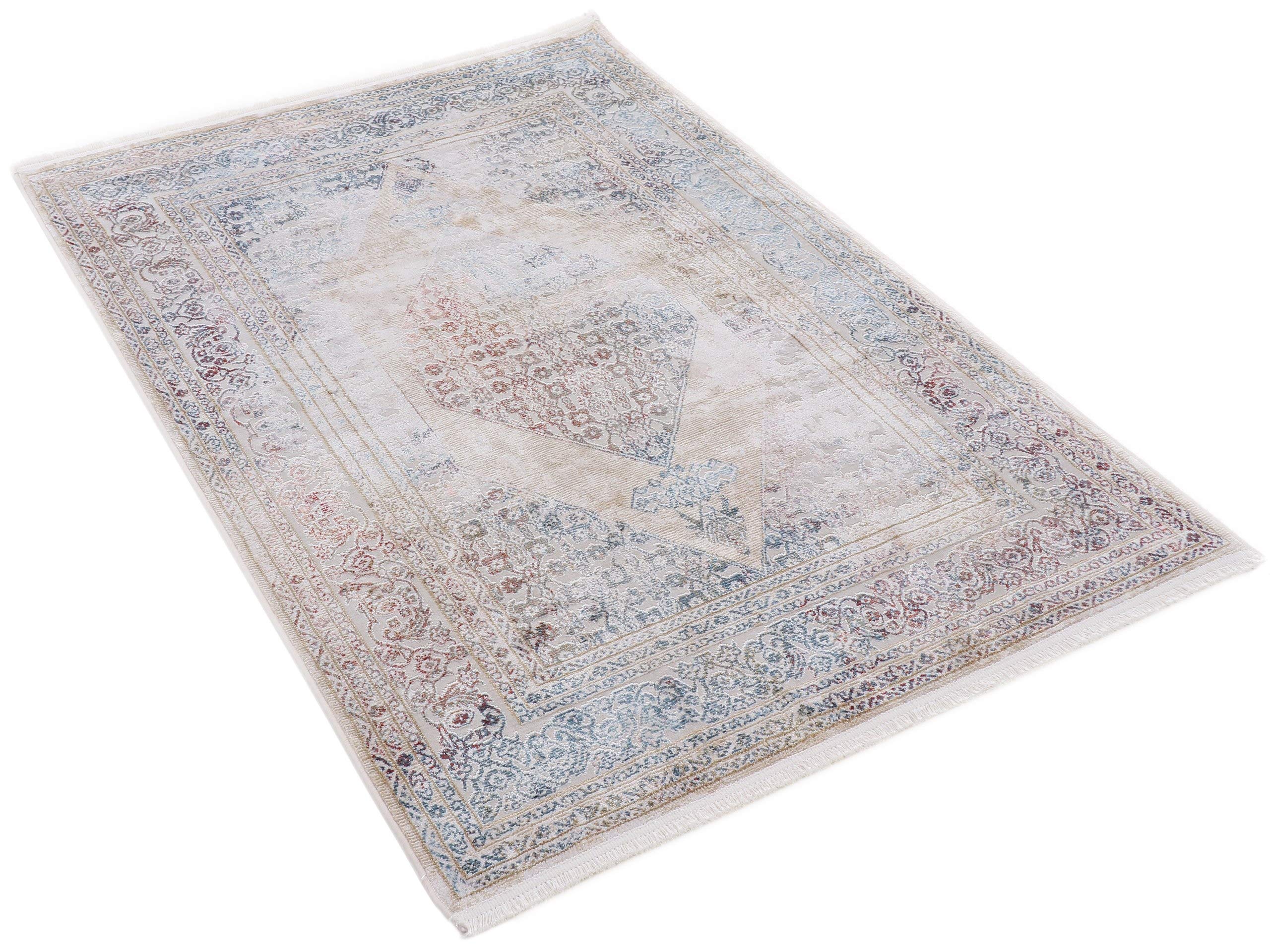 carpetfine-vintage-teppich-saturn-beige-120x170-cm-moderne-wohn-und-schlafzimmer image 2