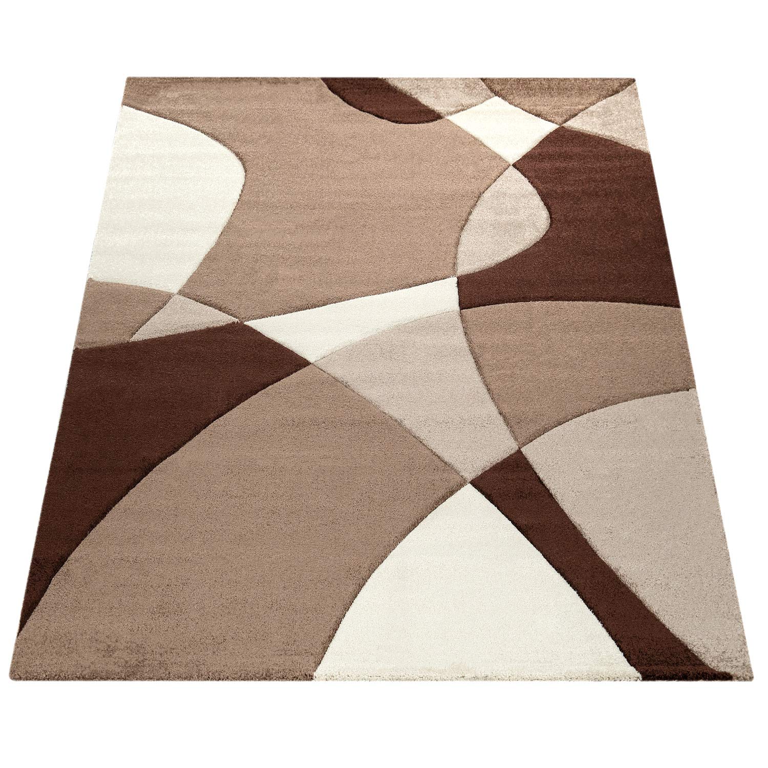 paco-home-kurzflor-teppich-80x150-cm-braun-3d-geometrisch-konturenschnitt image 4