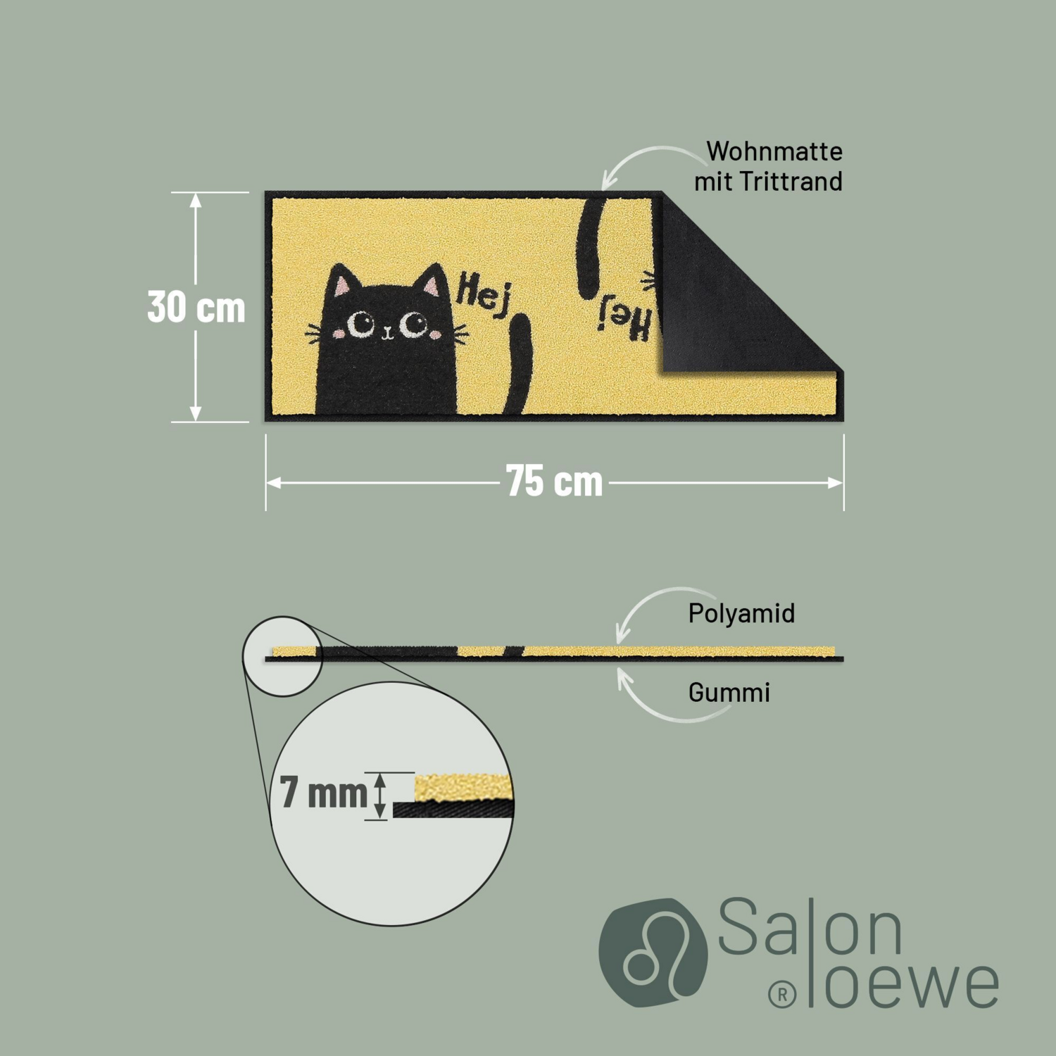 salonloewe-hej-cats-minimatte-30-x-75-cm-verspielte-katzen-fu-matte-waschbar-mad image 3
