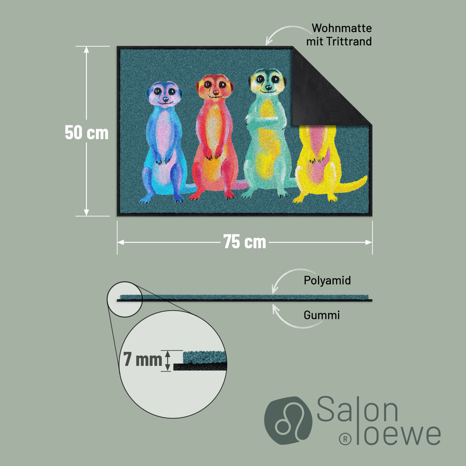 salonloewe-rainbow-meerkats-eingangsmatte-50-x-75-cm-bunte-erdm-nnchen-fu-matte- image 4