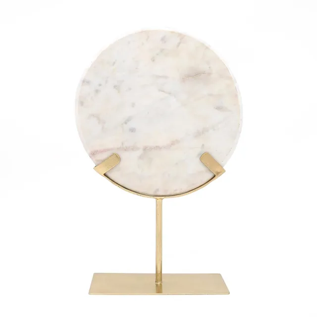 kayoom-skulptur-ajnur-1087-runde-marmor-deko-skulptur-gold-wei-39-cm image 1