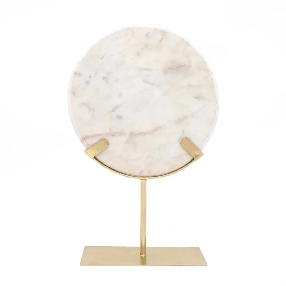 kayoom-skulptur-ajnur-1087-runde-marmor-deko-skulptur-gold-wei-39-cm image 1