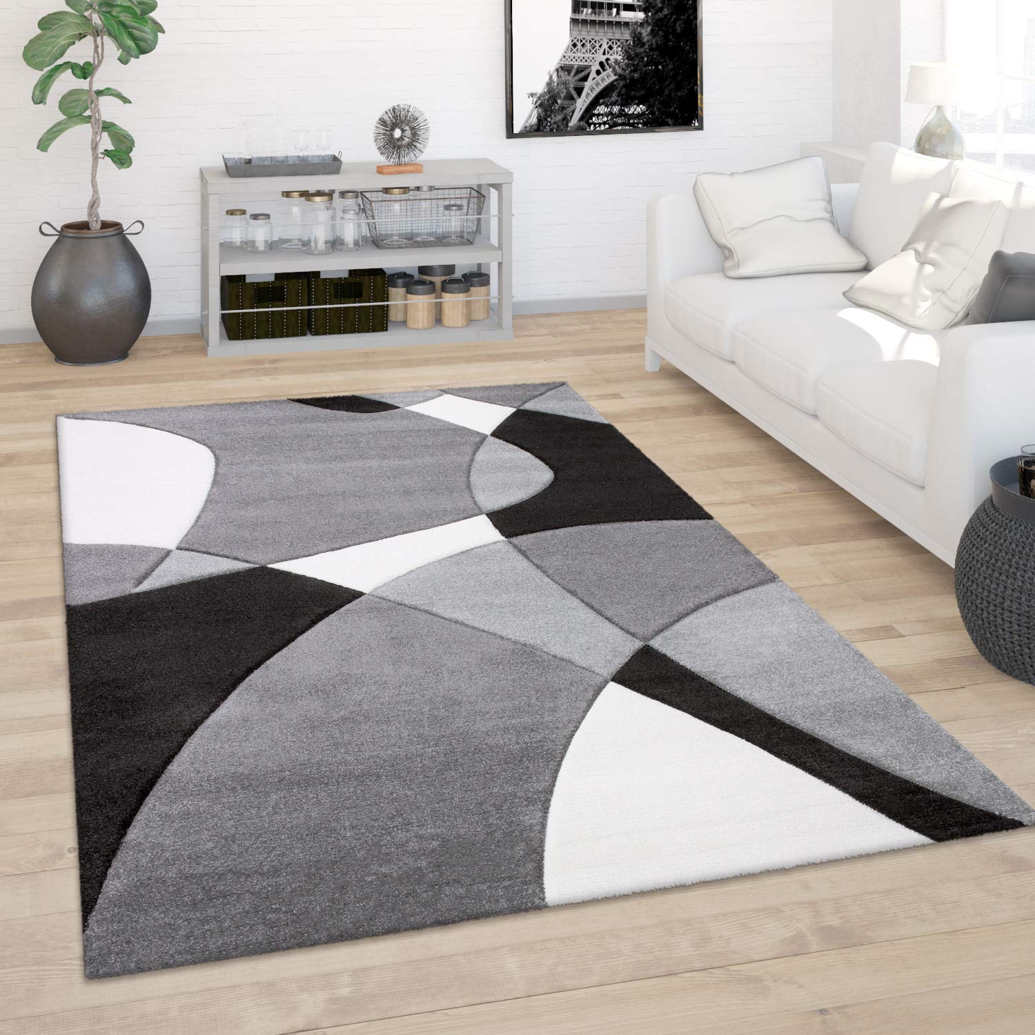 paco-home-kurzflor-teppich-80x150-cm-braun-3d-geometrisch-konturenschnitt image 5