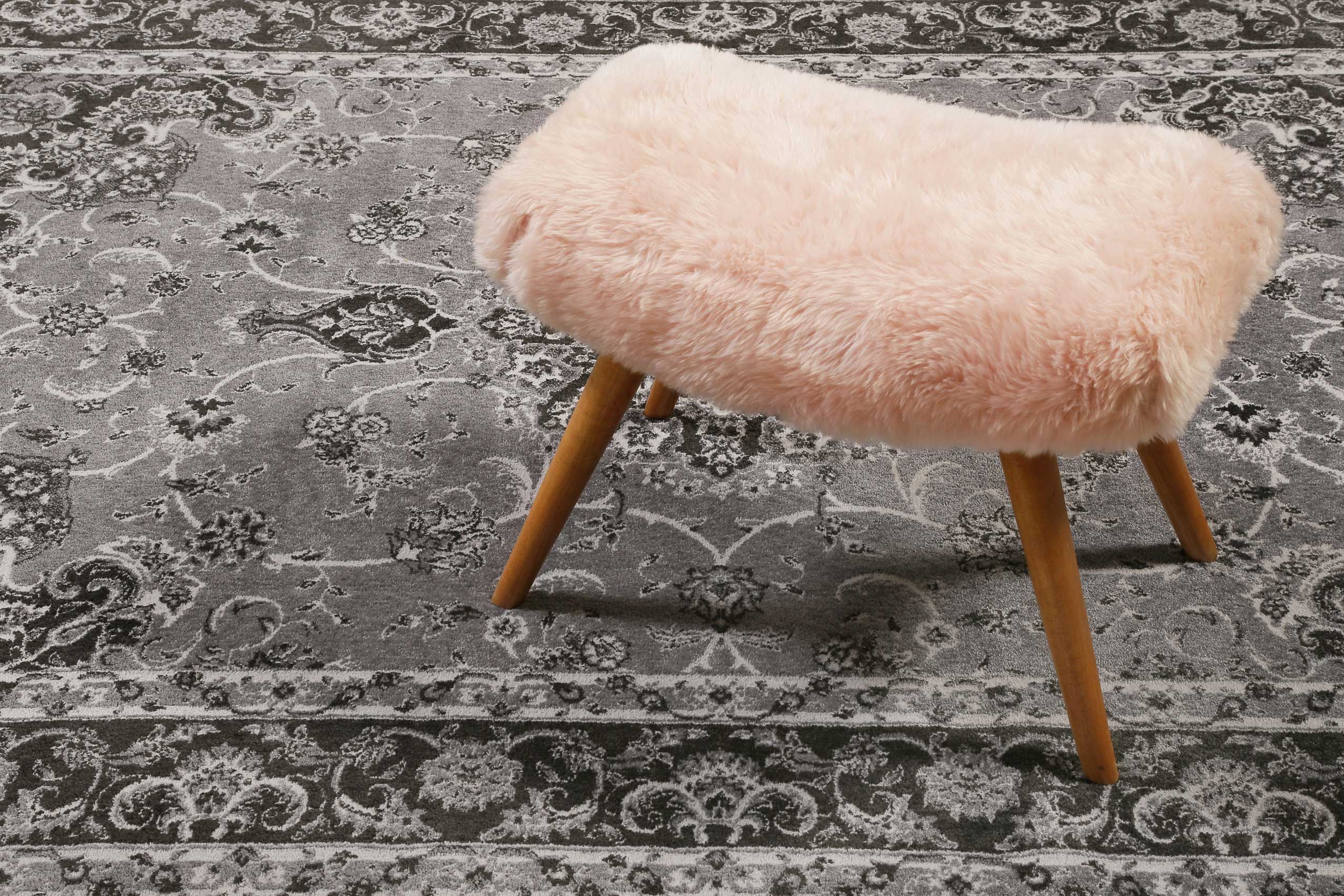 weconhome-kurzflor-teppich-bristol-grau-anthrazit-vintage-orient-look-gewebt image 6