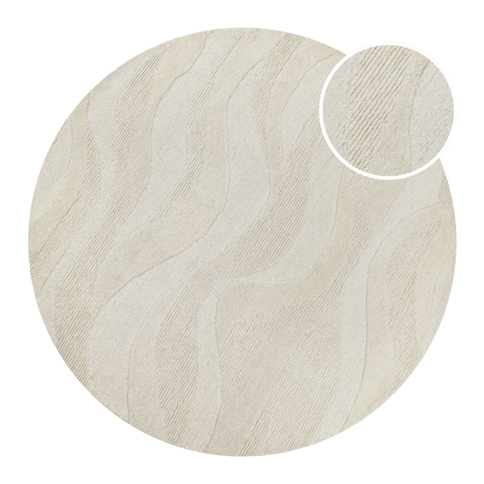 weconhome-kurzflor-teppich-rund-creme-wei-meliert-schurwolle-hamptons-thirtyfour image 1