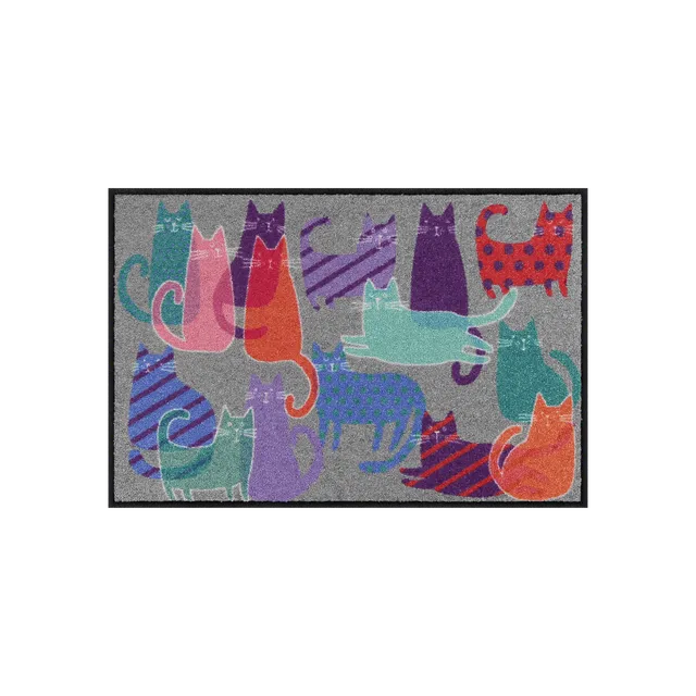 salonloewe-cats-meeting-eingangsmatte-50-x-75-cm-katzenmotiv-bunt image 1