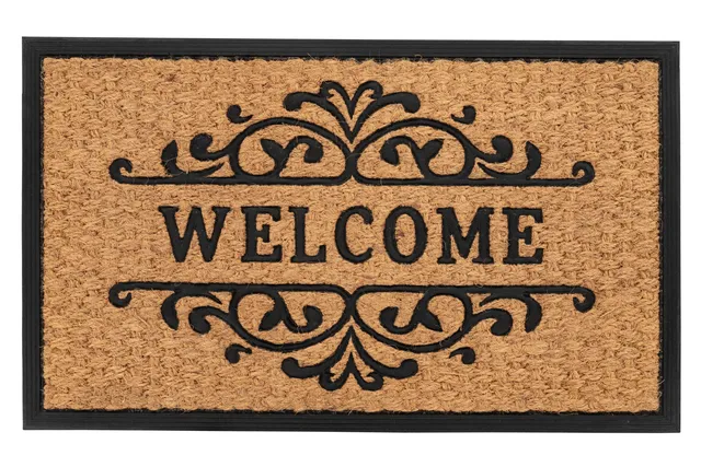 kayoom-fu-matte-welcome-125-kokos-gummi-11-mm-florh-he-rutschfest-hellbraun image 1