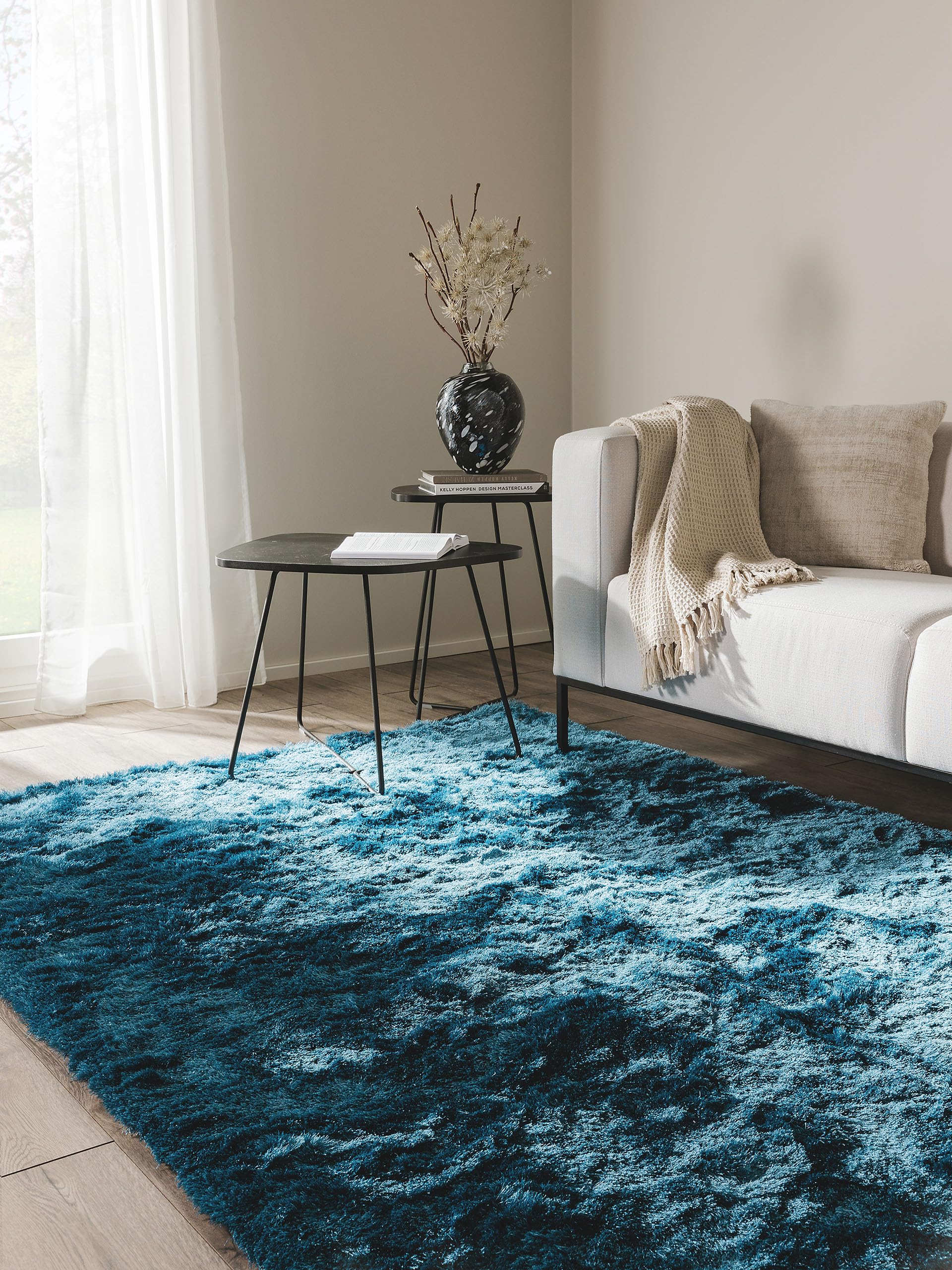 benuta-whisper-hochflorteppich-blau-80x150-cm image 1