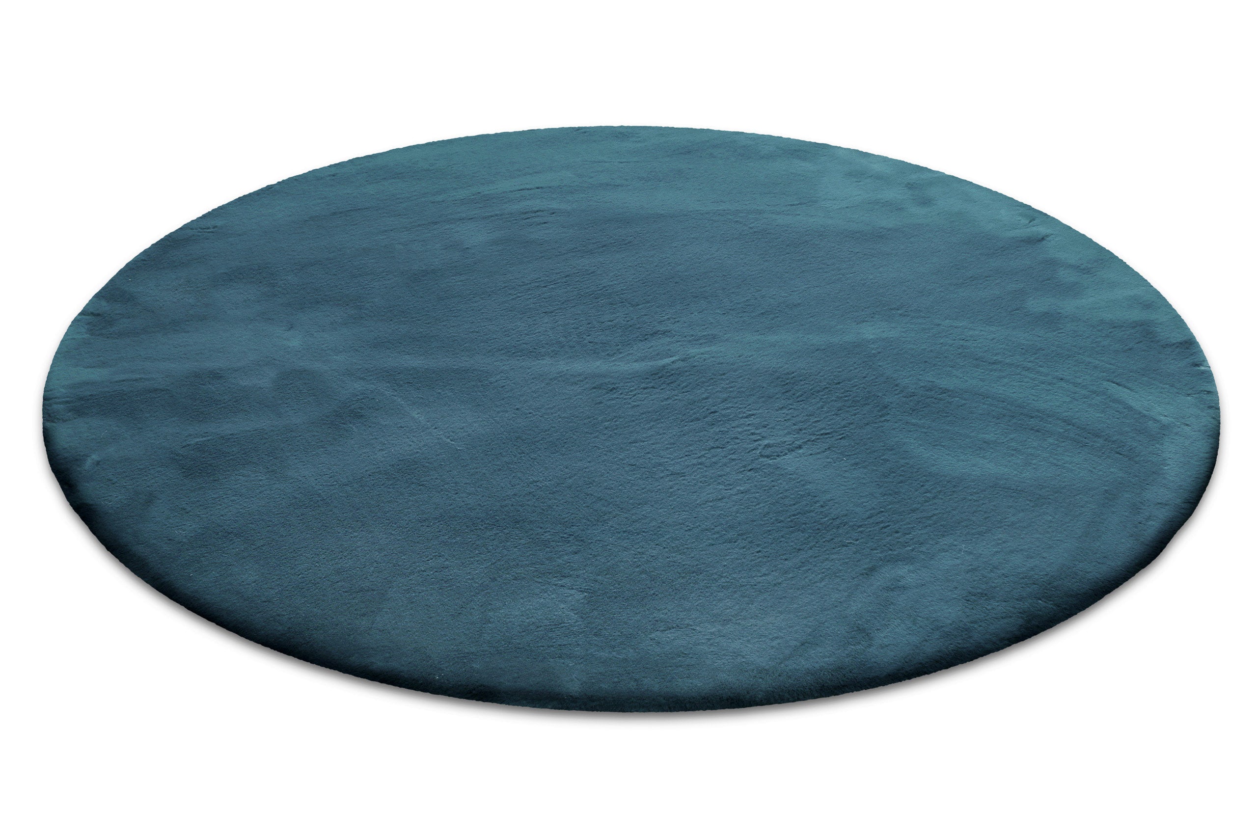 weconhome-basics-anna-kunstfell-teppich-rund-petrol-flauschig image 4
