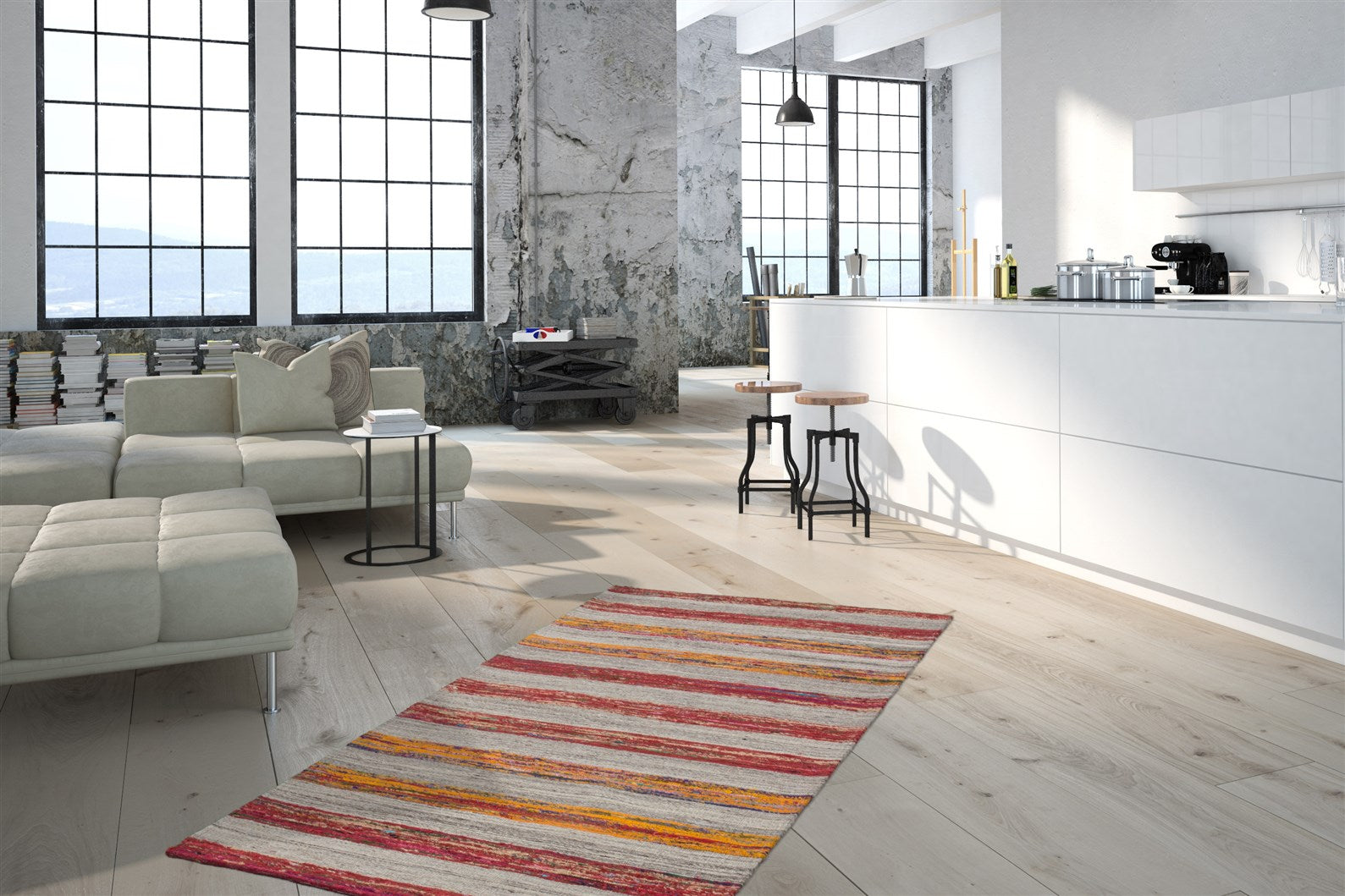 kayoom-duarte-210-handgewebter-kilim-teppich-aus-wolle-und-kunstseide-verschiede image 7