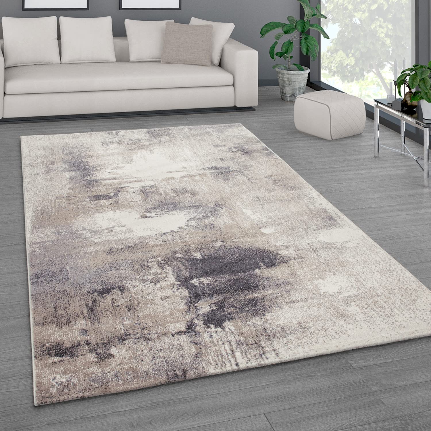 paco-home-kurzflor-teppich-160x230-cm-beige-3-vintage-pastell-abstrakt image 6
