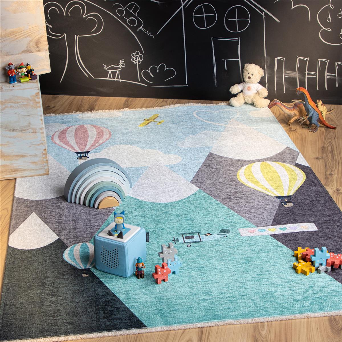 kayoom-joanna-615-ball-kinderteppich-115-cm-x-170-cm-bunte-farben-pflegeleicht image 2