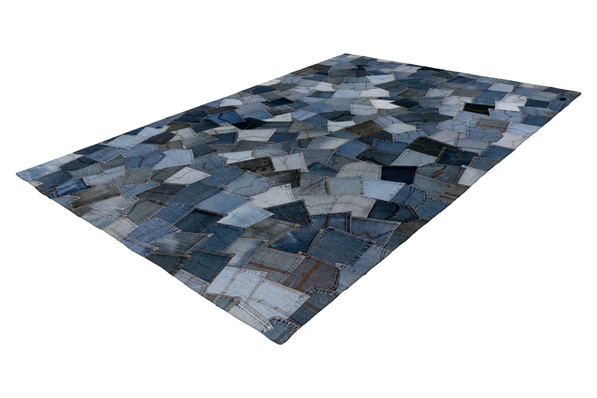 kayoom-urban-denim-490-blau-kurzflorteppich-6-mm-flor-2400-g-m-100-baumwolle-han image 2
