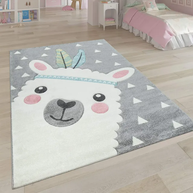 paco-home-kinderteppich-alpaka-3-d-grau-160x230-cm image 1