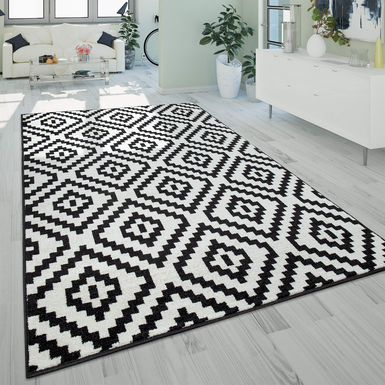 paco-home-metro-kurzflor-teppich-120x170-cm-blau-wei-rauten-ethno image 7